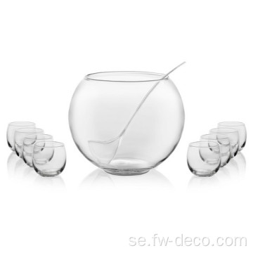 Glass Opal Soup Punch Bowl and Spoon Set